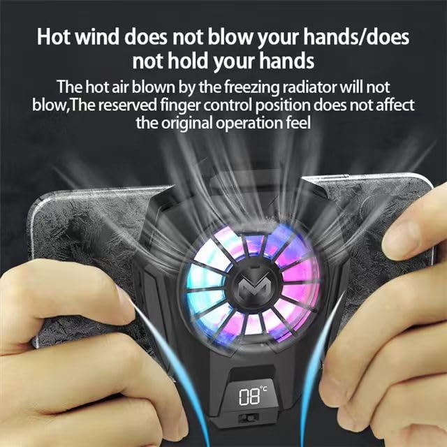 مبرد هاتف للألعاب، مروحة تبريد iPhone مع إضاءة LED RGB - مبرد Hyper Chill المحمول الجديد