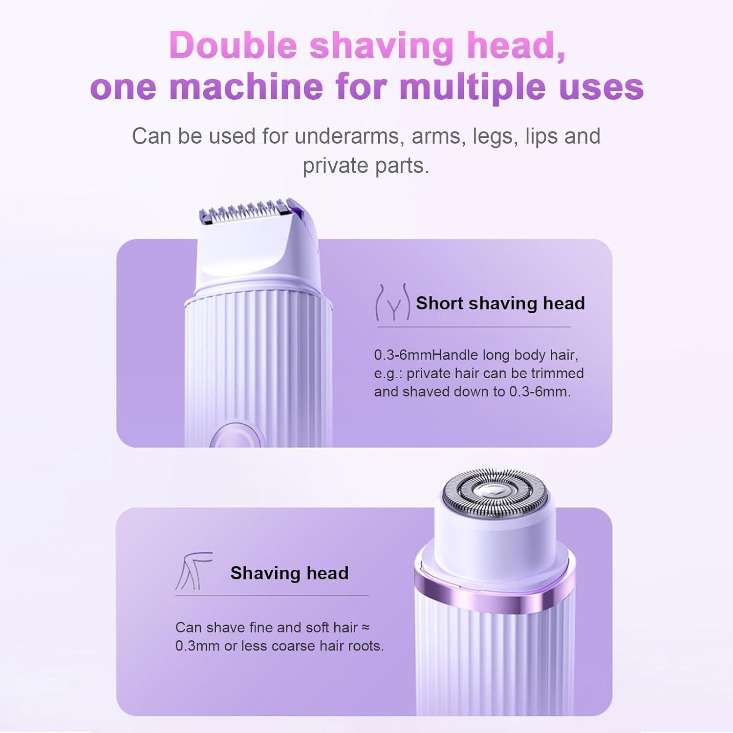 Double-Head Electric Shaver for UAE Women, Waterproof, Wet & Dry