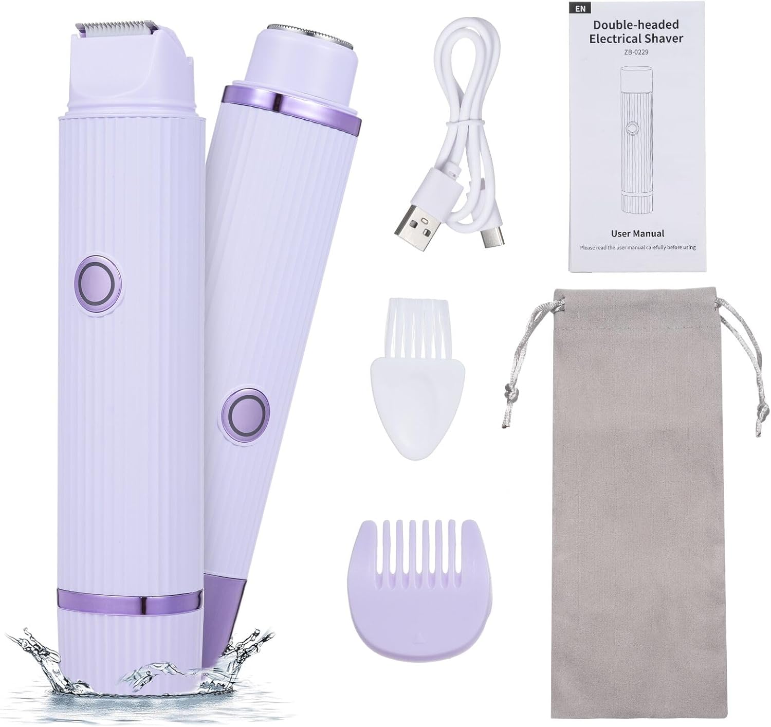 Double-Head Electric Shaver for UAE Women, Waterproof, Wet & Dry