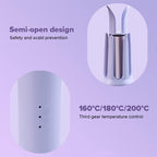 Product with semi-open design and temperature control features on a purple background