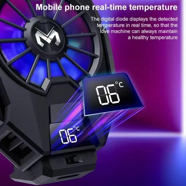 مبرد هاتف للألعاب، مروحة تبريد iPhone مع إضاءة LED RGB - مبرد Hyper Chill المحمول الجديد