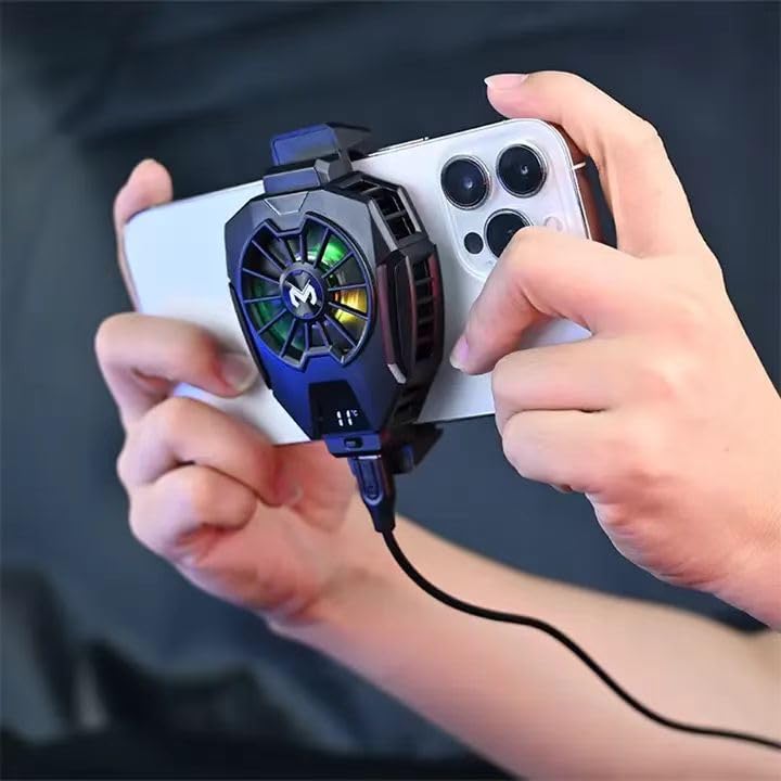 مبرد هاتف للألعاب، مروحة تبريد iPhone مع إضاءة LED RGB - مبرد Hyper Chill المحمول الجديد