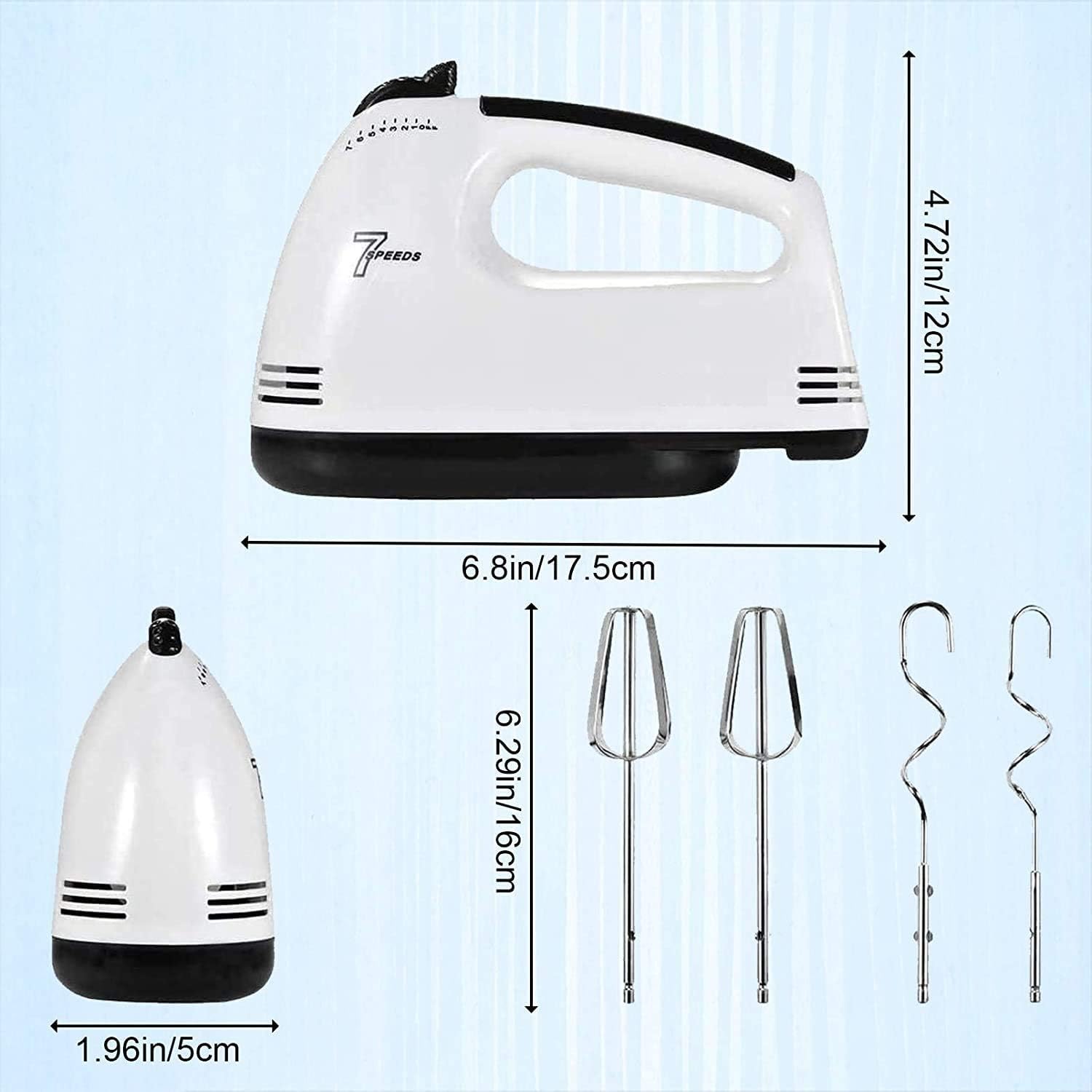 Super Hand Mixer 7-Speed Electric with Stainless Steel Attachments – UAE Baking Essential
