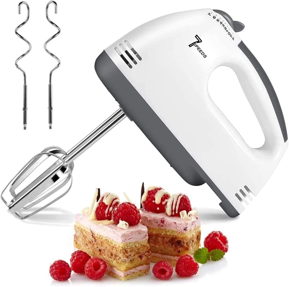 Super Hand Mixer 7-Speed Electric with Stainless Steel Attachments – UAE Baking Essential