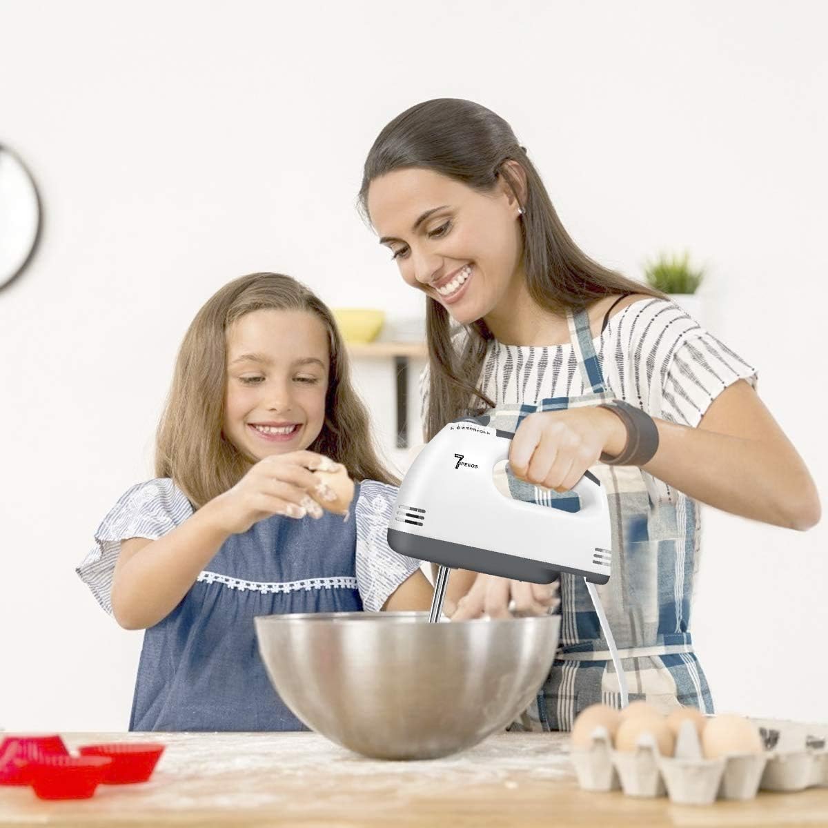 Super Hand Mixer 7-Speed Electric with Stainless Steel Attachments – UAE Baking Essential