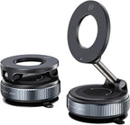 Set of black camera lens accessories on a white background