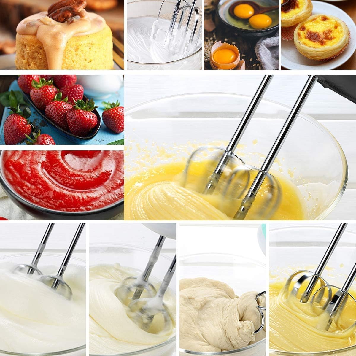 Super Hand Mixer 7-Speed Electric with Stainless Steel Attachments – UAE Baking Essential