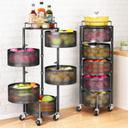 360° Rotating Fruit & Vegetable Basket Bowls with Wheels | Emirazaar