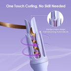 Hair straightener with a wedge shape design on a purple background