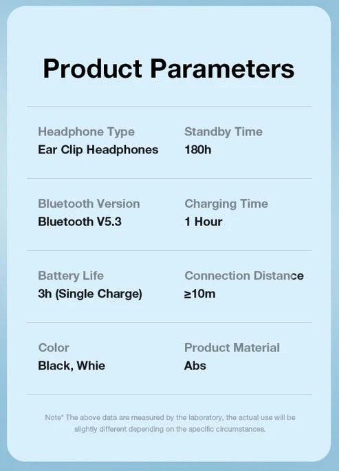 Bone Conduction Headphones – Bluetooth 5.0, 8D Surround Sound, Waterproof & Lightweight Ear-Clip Design