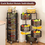 360° Rotating Fruit & Vegetable Basket Bowls with Wheels | Emirazaar