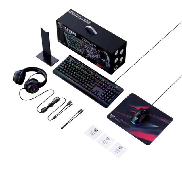 مجموعة ألعاب G32 USB - لوحة مفاتيح RGB، ماوس، سماعة رأس، لوحة ماوس وجهاز تحكم عن بُعد | Emirazaar الإمارات العربية المتحدة
