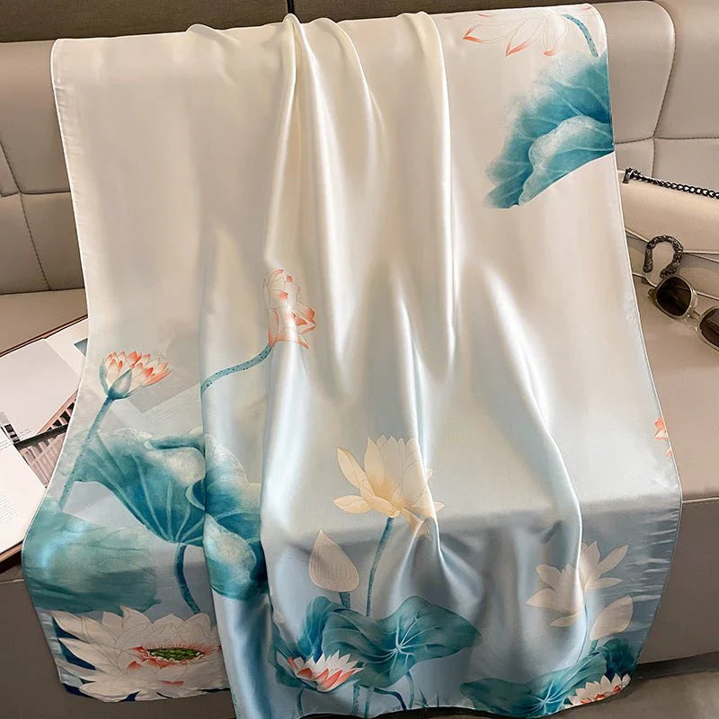 All-Season Warm Silk Scarf – AC Shawl & Beach Wrap | Elegant Lightweight UAE Style